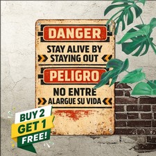 Danger Stay Out Multi Language Warning Sign Industrial Security Metal Plaque picture