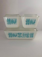 Vintage Pyrex Amish Butterprint Refrigerator Dish Set 501 502 503 Complete 8 Pc picture