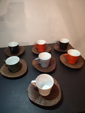 Set Of 7 Vintage Kenji Fujita Porcelain Tea Cups & Saucer 2.5