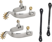 Western Cowboy Spurs, Paired with 6 Holes Spurs Belt, Western Cowboy Spurs with picture