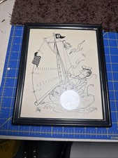 Vintage, Cartoon Political Newspaper Signed picture