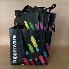 Tupperware Reusable Shopping Tote Gift Bags Eco Water Bottle Design Set of 5 New picture