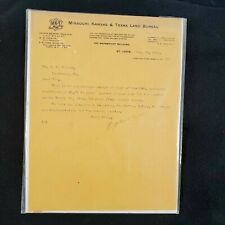 Vintage Letterhead 1904 Missouri, Kansas & Texas Land Bureau Letter of Receipt picture