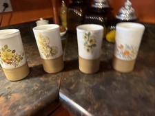 Vintage Highland Stoneware Floral Tumblers Set MugRustic Cottage Made In England picture