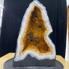 46.7lb Natural citrine geode quartz cluster crystal Cathedrals specimen Healing picture