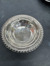VINTAGE ROGERS SILVER SERVING BOWL WITH ROPE TRIM AROUND EDGE 6.5 inch picture