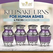 Purple With Silver Bands Small Keepsake Urns for Human Ashes - Set of 4 picture