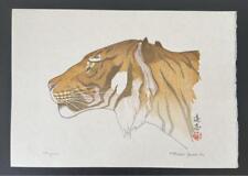 Genuine Toshi Yoshida Tiger Woodblock Print New picture