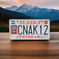 Rare Alaska Airborne Veteran License Plate - Vanity CNAK12 picture