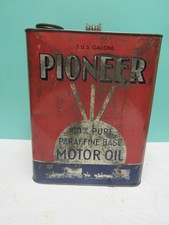 Vintage Pioneer Motor Oil Can 2 Gallon Philadelphia Metal SAE 10 Empty picture