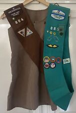 Vintage 2 Girl Scout OZARK AREA COUNCIL SASH and a Brownie Jumper Romper Dress picture