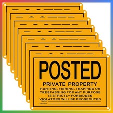 8 Pcs No Trespassing Posted Signs, 10x7 Aluminum Reflective picture