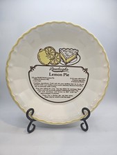 Vintage Rawleigh's Lemon Pie Recipe Ceramic Baker Dish Plate 10.5