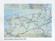 HISTORIC HARDBACK WAR MAP ADVANCE OF MONTGOMERYS 21ST ARMY NORTH GERMANY 1945 picture