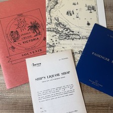 Vintage Incres Cruise Line MS Victoria Cruise Ship MENU Passenger List 1965 LOT picture