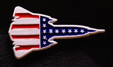 Empire Pewter SR71 Airplane Flag Pewter Pin picture