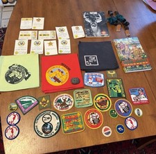 Vintage Boy Scouts Of America 1970's Badges Patches Handkerchiefs Patrol Leader  picture
