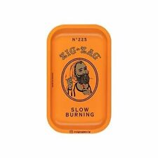 Zig-Zag Rolling Papers - Small Metal Rolling Tray - with Zig Zag Design Orange picture