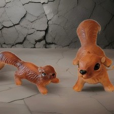 Vtg JapanMCM Climbing Squirrel Figurine Pair  Wall Tree Climber Kitsch see desc picture