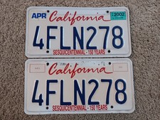 California License Plate - Matching Pair - 4 FLN 278 - Expired picture