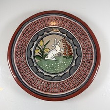 Vintage Tonala Mexico Pottery Plate Rabbit Bunny Folk Art Handmade  picture
