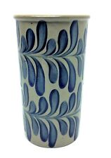 Cobalt Blue Stoneware Flower Vase Salt Glaze Style Decorative 1998 BBP Vintage picture
