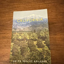 Vintage c1960s California Union Pacific Railroad Brochure Map Los Angeles  picture