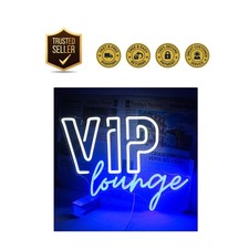 Elegant LED Neon Sign - Blue VIP Lounge Light for Home & Hospitality 12.6x16.5 picture