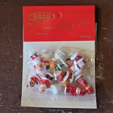 Vtg SSCO Micro Miniature Plastic Santa Snowman Angel + Christmas Craft 9148 NOS picture