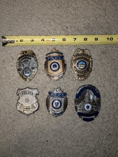Police Shields LOT of 6 Obsolete FULL SIZE picture