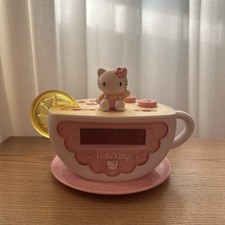 Vintage 2003 Hello Kitty Tea Cup Alarm Clock Working Radio W/Nightlight Sanrio picture