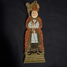St .Nicholas  Vintage Wax Ornament From Antique German Mold Hand Painted picture