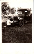 Delano Minnesota Starting Automobile by Hand Crank 1918-1930 RPPC Postcard 24113 picture