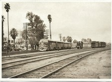 Vintage 1947 Photo ATSF Santa Fe DIESEL Engine SAN BERNARDINO CA. Train Station picture