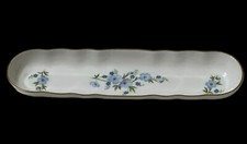 Aristocrat Bone China Handmade England Nut Mint Olive Tray White Floral Vintage picture