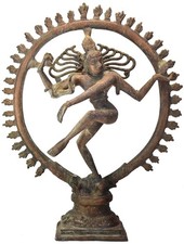 Antique 15 in. Lost Wax Cast Bronze - South Indian - Temple Icon Shiva Nataraja picture