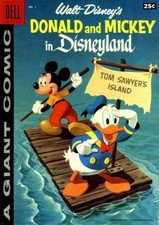 Donald and Mickey in Disneyland #1 FN; Dell | Giant Tom Sawyer - w/Bag+Board picture