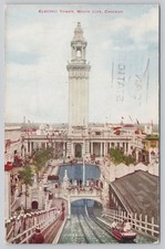 Chicago Illinois Electric Tower White City Amusement Park 1912 Postcard picture