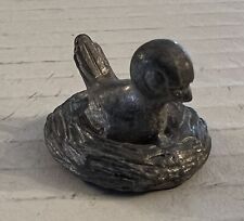 Pewter/metal  Bird in Nest Miniature Collectible Figurine Spoontiques picture