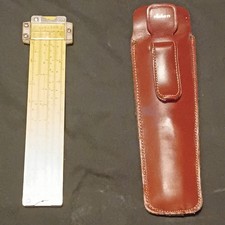 Vintage Pickett N600-ES All-Aluminum 6-Inch Pocket Slide Rule w/ Leather Sheath picture