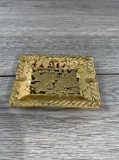 Vintage Weeping Bright Gold USA MCM Porcelain Ashtray picture