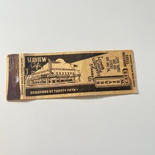 Seaview Cafe Blvd Douvry's Boats Galveston TX Vintage Matchbook Cover 4MB113-6-4 picture