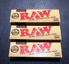3 Packs Raw Classic 1 1/4 Rolling Papers 50 Lvs USA   Natural picture