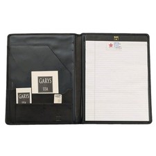 Vintage 70s 80s GARYS Leather Writing Portfolio Folder With Notepad Made In USA picture