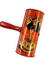 vtg 1920's Kirchhof Tin Litho Pin up witch pumpkin noisemaker Halloween picture
