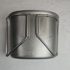 Canteen Cup-Steel, 1 Quart, Folding Handle - USGI (Very Good) picture