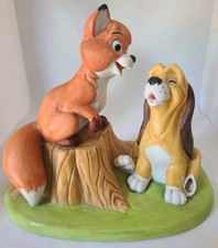 RARE Vtg Disney Fox and the Hound Tod Copper Figurine Made in Japan 1980 HTF picture