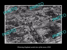 OLD LARGE HISTORIC PHOTO OF PICKERING ENGLAND AERIAL VIEW OF THE TOWN c1930 3 picture
