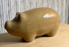 Vintage Studio Art Pottery Piggy Bank Salt Glaze Folk Art Ceramic⁠ picture