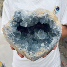 12lb Large Natural Blue Celestite Crystal Geode Quartz Cluster Mineral Specime picture